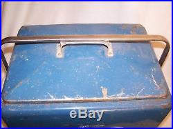 Genuine Vintage 1950's Blue Pepsi Metal Cooler with Tray
