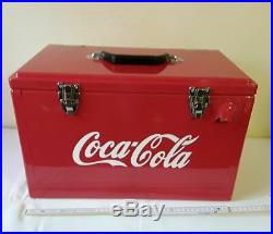 Getränke Retro Cooler! Nostalgischer Werkzeugkiste-Toolbox in Rot und aus Metall