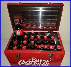 Getränke Retro Cooler! Nostalgischer Werkzeugkiste-Toolbox in Rot und aus Metall