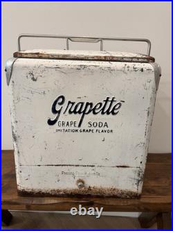 Grapette Vintage Metal Cooler Ice Chest Progress Refrigerator Co