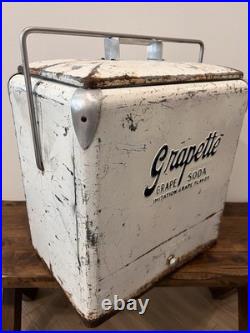 Grapette Vintage Metal Cooler Ice Chest Progress Refrigerator Co