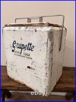 Grapette Vintage Metal Cooler Ice Chest Progress Refrigerator Co