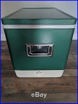 Green Coleman 56 Quart Snow-Lite Metal Cooler #5255-700 with Original Box, Vintage