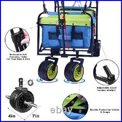 Green Heavy Duty Collapsible Wagon Cart Cooler Bag Outdoor Folding Utility