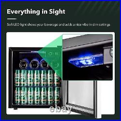 HBN Beverage Refrigerator 1.6Cu Ft/60 Can Drink Cooler With Adjustable Shelves