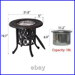 Hand Brushed Patina/Bronze Cast Aluminum Stainless Steel Ice Bucket/Pail Table