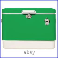 Hard-Sided 80 Can/54 Qt. Two Tone Retro Metal Cooler, Holds 80 Beverage Cans