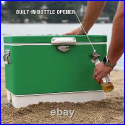 Hard-Sided 80 Can/54 Qt. Two Tone Retro Metal Cooler, Holds 80 Beverage Cans