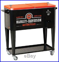 Harley-Davidson Forged in Iron Sturdy Rolling Cooler, Black & Orange HDL-10071
