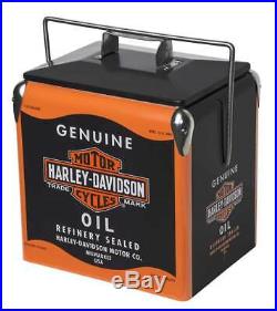 Harley-Davidson Oil Can Retro Metal Cooler 13 liter, Black & Orange HDX-98510