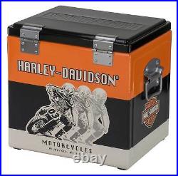 Harley-Davidson Racing Graphics Retro 15 Liter Metal Cooler Black & Orange