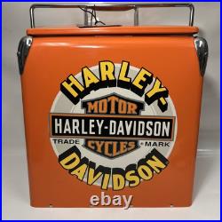 Harley-Davison Cooler Box Orange Retro-Metal With Bottle Opener 96972-12V Harley-Davison Cooler Box Orange Retro-Metal With Bottle Opener 96972-12V
