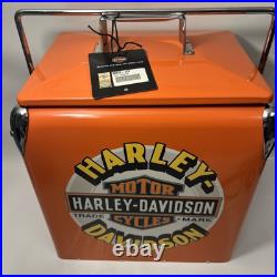 Harley-Davison Cooler Box Orange Retro-Metal With Bottle Opener 96972-12V Harley-Davison Cooler Box Orange Retro-Metal With Bottle Opener 96972-12V