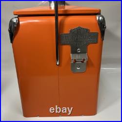 Harley-Davison Cooler Box Orange Retro-Metal With Bottle Opener 96972-12V Harley-Davison Cooler Box Orange Retro-Metal With Bottle Opener 96972-12V