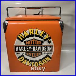 Harley-Davison Cooler Box Orange Retro-Metal With Bottle Opener 96972-12V Harley-Davison Cooler Box Orange Retro-Metal With Bottle Opener 96972-12V