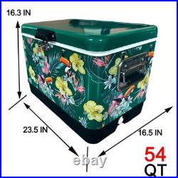 Heavy Duty Insulated 54Qt Ice Chest with Integrated Drain Port & Bottle Opener