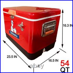 Heavy Duty Insulated Ice Bucket Vintage 54Qt Large Capacity Portable Ice Box