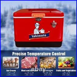 Heavy Duty Insulated Ice Bucket Vintage 54Qt Large Capacity Portable Ice Box