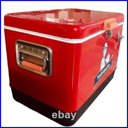 Heavy Duty Insulated Ice Bucket Vintage 54Qt Large Capacity Portable Ice Box