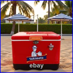 Heavy Duty Insulated Ice Bucket Vintage 54Qt Large Capacity Portable Ice Box