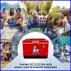 Heavy Duty Insulated Ice Bucket Vintage 54Qt Large Capacity Portable Ice Box