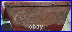 Heavy vintage arabic egypt coca cola cooler ice chest rare metal