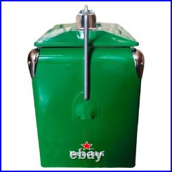 Heineken 14Qt Metal Ice Chest Football Tailgating Sports Game Day Beer Cooler