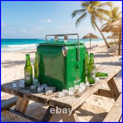 Heineken 14Qt Metal Ice Chest Football Tailgating Sports Game Day Beer Cooler