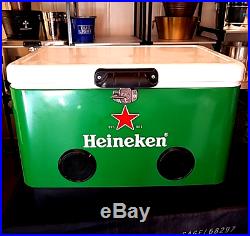 Heineken 54qt Metal Cooler with Bluetooth Speaker
