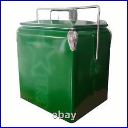 Heineken Cooler 14Qt Vintage Metal Ice Chest for Park Picnics, Lakeside Outings