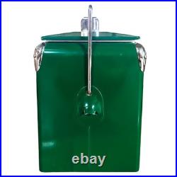Heineken Cooler 14Qt Vintage Metal Ice Chest for Park Picnics, Lakeside Outings