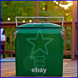 Heineken Portable Insulated Outdoor Cooler, 14Qt Beer&Beverage Metal Ice Bucket Heineken Portable Insulated Outdoor Cooler, 14Qt Beer&Beverage Metal Ice Bucket