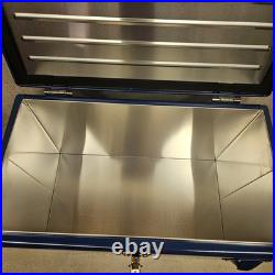 Hellmann's Big Ten Metal Cooler Blue White Bottle Opener 17.5X11.5 Handles RARE