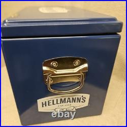 Hellmann's Big Ten Metal Cooler Blue White Bottle Opener 17.5X11.5 Handles RARE