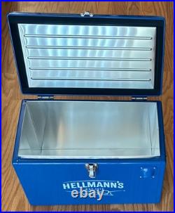 Hellmann's Mayonnaise Promo Retro Metal Cooler Blue with Bottle Opener Ice Chest
