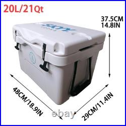 High-quality 21Qt rigid plastic cooler with thickened walls, heavy-duty ice Box