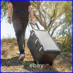 IRIS USA Hugel 64 Qt Wheeled Cooler, Metal 64 with Wheels, Charcoal Gray