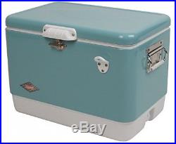 Ice Box 54 Quart Vintage Steel Belted Cooler Outdoor Camping Coleman Turquoise