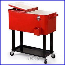 Ice Chest Cooler Steel Cooler Stainless Camping Metal Party Soda Beer Pop Deck