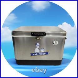 Ice Chest Yakimoto 51 Liter Retro Metal Cooler for BBQ Camping Picnic Fashing