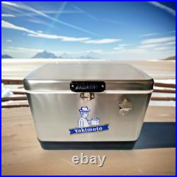 Ice Chest Yakimoto Cooler with Bottle Opener 54qt, Stainless Steel Vintage Silver
