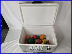 Ice Chest Yakimoto Cooler with Bottle Opener 54qt, Stainless Steel Vintage Silver