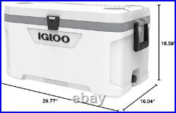 Igloo Plastic 70QT Latitude Marine Ultra White Cooler With nonslip swing handles Igloo Plastic 70QT Latitude Marine Ultra White Cooler With nonslip swing handles