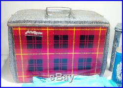 JC Higgins Sears Roebuck Ice Chest Cooler Metal Vintage Plaid Magic Cold Extras