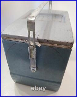JC Higgins Vintage Cooler Sears Roebuck Co. Metal Camping Picnic Ice Chest Blue