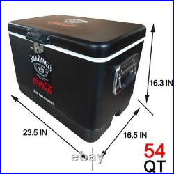 Jack Daniel's&Coca-Cola 54 Quart Heavy-Duty High Capacity Cooler, Party Essential
