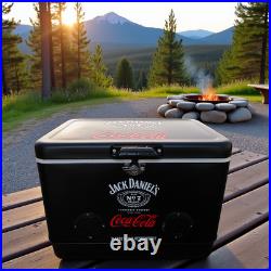 Jack Daniel's&Coca-Cola 54Qt Ice Chest with Bluetooth speaker, Party Essentials