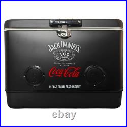 Jack Daniel's&Coca-Cola 54Qt Metal Cooler Box with Bluetooth Speaker, Rare