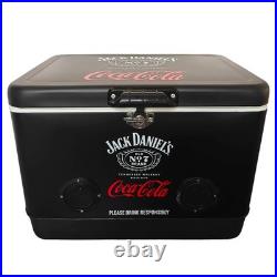Jack Daniel's&Coca-Cola 54Qt Metal Cooler Box with Bluetooth Speaker, Rare