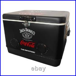 Jack Daniel's&Coca-Cola 54Qt Metal Cooler Box with Bluetooth Speaker, Rare